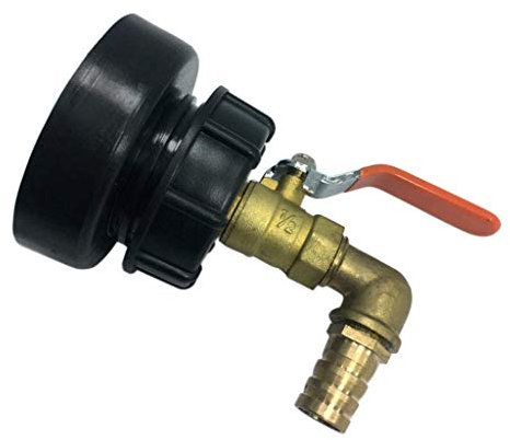 Tubayia 80mm IBC Tank Adapter Kugelhahn Auslaufhahn Wasserhahn IBC Wassertank Zubehör (90 ° - 20 mm)