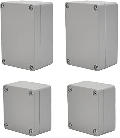 OTTYMO 4 Stück Kunststoffgehäuse Ip65 Wasserdicht Leergehäuse Kunststoff Abzweigdosen Aufputz PVC Abzweigkasten Anschlussdose Grau Verteilergehäuse Staubdicht Outdoor Projekt Elektronische Gehäuse Box