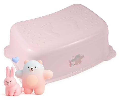 Hylat Baby Sgabello per Bambini - Stabile, Non Scivola, Leggero - per un Bambino da Ca. 3 Anni Fino a 40 Kg (Rosa)(Amico)