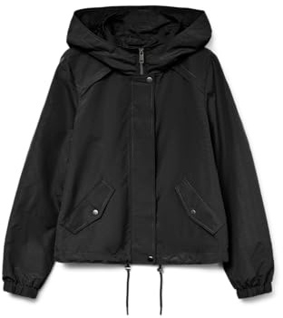 VERO MODA Parka larga para mujer VMCZOA Parka, Negro, L