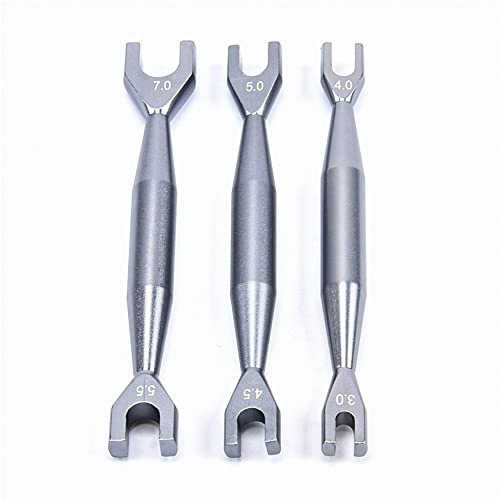WORKSDUO Blue/Titanium 4mm Aluminium Turnbuckle Turner Wrench 4.1mm Header Gap for RC Car Upgrade Replacement Spare Parts Accessories (Color : Grey each 1 (3pcs))