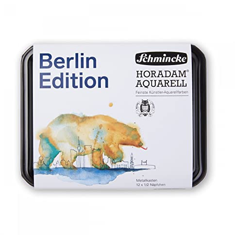 Schmincke Aquarellfarbe Horadam Berlin Edition, Set, 12 Stück im Sonderkasten, 1/2 Näpfe (74613)