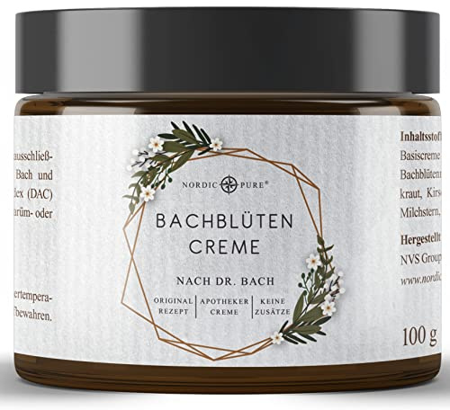 Bachblüten Creme von Nordic Pure | Nach Dr. Bach | 100g im Glastiegel