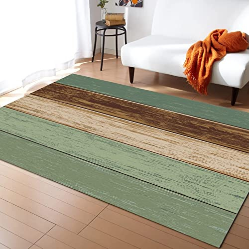 TEMLAN Bauernhaus-Türkis-Petrol-Holzmaserung Teppiche Gegend, Rustikale Holzstruktur Schlafzimmer Kurzflor für Wohnzimmer, Schlafzimmer, Esszimmer Badezimmer Küche Flur Läufer 140 x 200cm