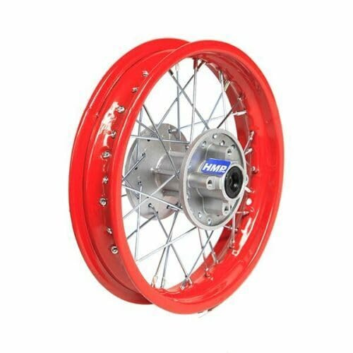 HMParts Llanta de acero de 14 pulgadas trasera roja adecuada para casi todos los modelos con eje de 12 mm Dirt Bike, Pit Bike, XMOTOS, Motocross (rojo)