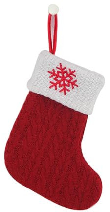 Wambere 4 Stück Gestrickt Weihnachtsstrumpf Weihnachtssocken Deko Weihnachten Strumpf Weihnachtssocke Kamin Nikolausstiefel Nikolausstrumpf für Weihnachtsdekoration Weihnachtsbaumschmuck,Schneeflocke