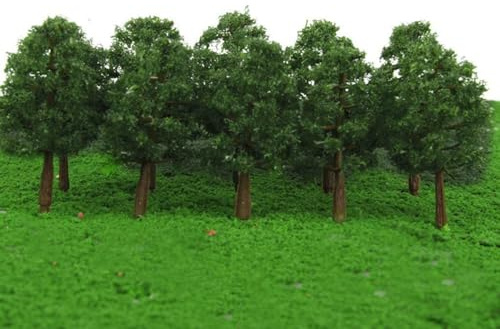 CWOQOCW 20pcs Modellbäume, Zug Layout Zubehör, Set von 20 Mini Modelleisenbahn Landschaft Miniatur Wald Eisenbahn Landschaft Pinien