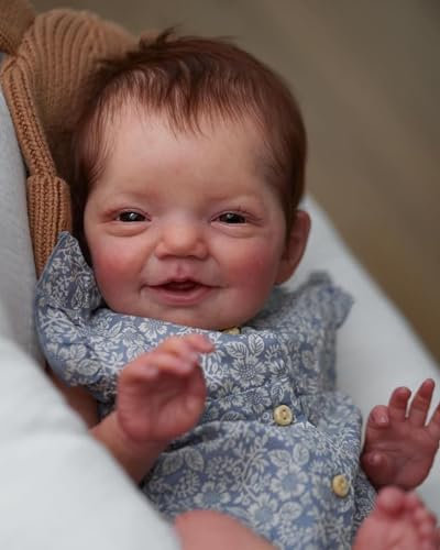Zero pam Reborn BabyPuppen 20 Zoll 50 cm Reborn Baby Vollsilikon Vinyl Lebensechte Babypuppe Reborn Baby Junge Lächelnd Reborn Puppen Ab 3 Jahren