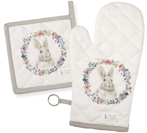 Guantone e Presina da forno Pasquale Nuvole di Stoffa Bunny Shabby Chic 6694