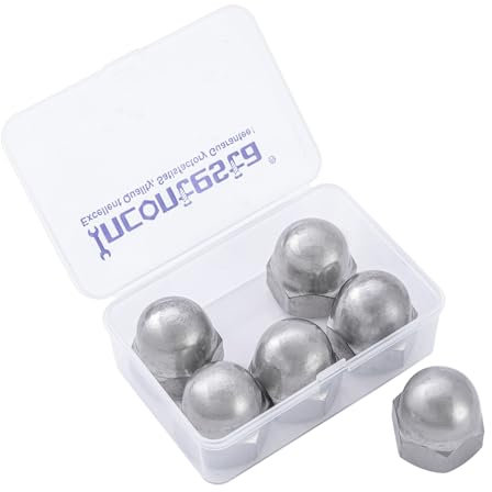 6 Pcs 3/4-10 Acorn Cap Nuts, INCONTESTA 304 Stainless Steel Hex Acorn Cap Nut, Decorative Round Head Cover Dome Nuts