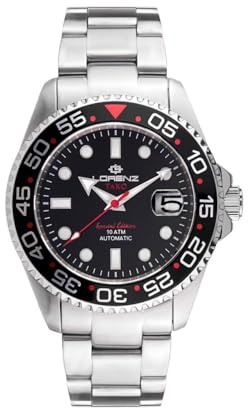 Lorenz Tako Special Edition 030254GG Orologio da uomo automatico in acciaio inossidabile sub 100 metri