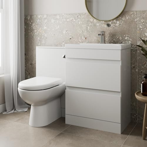 Artis Bathroom 600mm Drawer Vanity Unit Basin and Toilet Soft Close WC Modern White