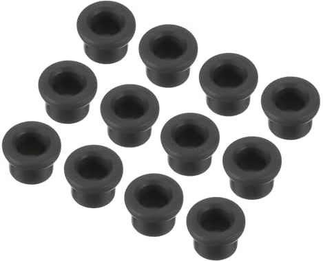 sourcing map 20Pcs T Shape Rubber Grommet Mount Dia 6.5mm ID 4.5mm H 6mm Black Seal Protection Cable Grommets Flexible for Cable Pipe