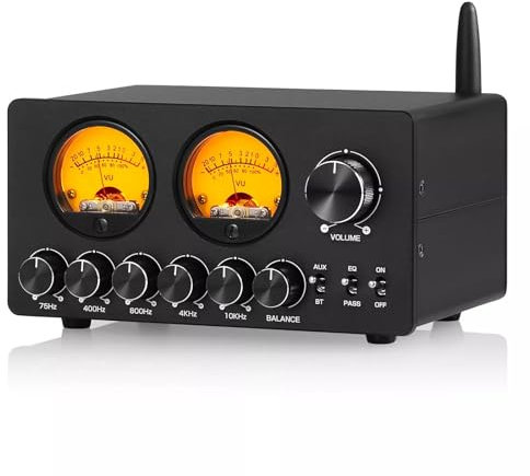 Douk Audio Ecualizador Bluetooth EQ de 5 bandas para estéreo doméstico/altavoces de ordenador/amplificador con medidor VU (EQ5-TONE versión actualizada)