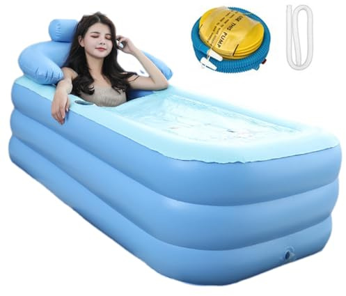 Tragbare Badewanne für Dusche - aufblasbarer Whirlpool, aufblasbarer Pool faltbar | 63x33x25 Zoll Wasserbadewanne für Erwachsene und Kinder, zusammenklappbare Badewanne für den persönlichen Gebrauch