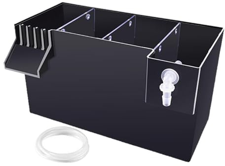 perfk Filtro per Acquario, Scatola Filtro sospesa, Filtro Silenzioso per Acquario, Scatola Filtro Esterna, Accessorio per Scatola filtrante per Acquario di, Nero 26x13.5x15cm