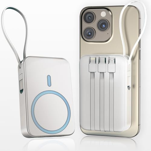 Batterie Externe, 10000mAh Power Bank Magnétique Charge Rapide PD 22.5W avec USB-C,Chargeur Portable Compatible pour 16/15/14/13/12/Pro/Pro Max