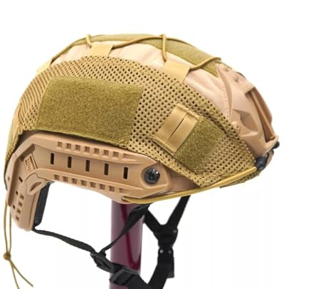 Casque tactique Airsoft Fast avec housse, marron clair/coyote, style Ops Core, léger