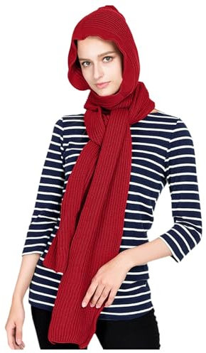 Cexiakong Wintermützen für Damen Balaclava Strickmütze Skull Cap mit Kordelzug Warmer Kapuzenschal Mütze Multifunktionale Strickmütze Winter Warme Kapuzen Schal Sturmhaube