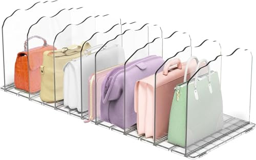 Handtasche Lagerung Veranstalter für Schrank, klar Schrank-Tasche-Teiler Rack einstellbares Regal Organisation Handtasche-Separatoren