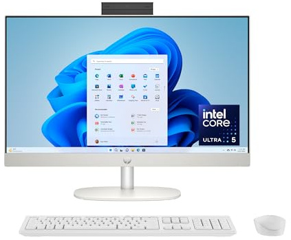 HP 23.8 inch All-in-One Desktop PC, FHD Touchscreen, Intel Core Ultra 5 125U, 8 GB RAM, 512 GB SSD, Intel Graphics, Windows 11 Home, Shell White, 24-cr1170 (2025)