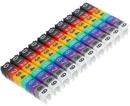 Gatuida 100stücke Bunte Kabelbeschriftungen Mit Clip Zum Einfachen Anbringen Nummerierte Für Kabelkennzeichnung Bei Audio Pc Und Tv-einsatz