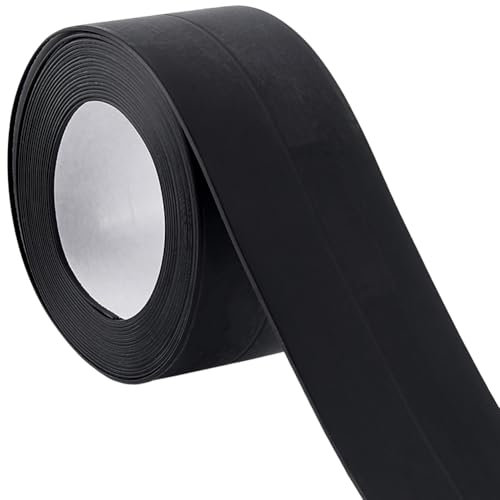 CRASPIRE 10.5 Feet Black Caulk Strip Bathroom Caulking Tape PVC Waterproof Stain Proof Self Adhesive Toilet Bathtub Kitchen Corner Protector Decorative Sealant Tape for Sealing Bath Sink Shower Edge