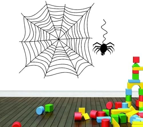 WEITAOSM Kreativer Spinnennetz-Wandaufkleber, Tierspinne, Vinyl-Aufkleber, Wohnzimmer, Spielzimmer, Jungen- und Mädchenzimmer, Innendekoration, Wandbild
