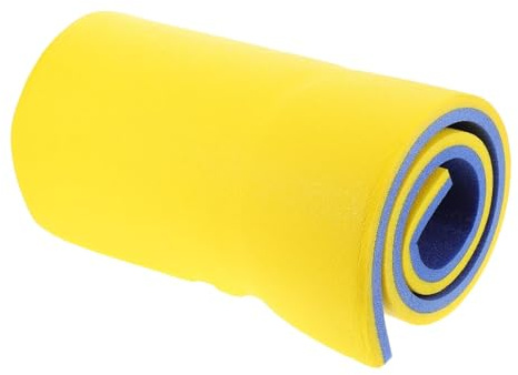 F Fityle Tapis Flottant pour l'eau, Jeu d'eau Flottant Raft Lounge Matelas, Tapis Flottant en Mousse Portable pour Extérieur, Rivière, Piscine, Bleu Jaune, 110X40X2.2cm, sans Sangle