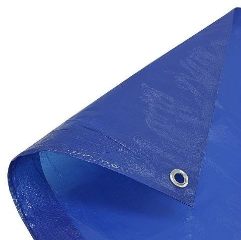 Telone di copertura impermeabile resistente – Telo di base di dimensioni multiple, blu 80 g/m², 6 x 8 m, protezione esterna per campeggio, giardino e costruzioni