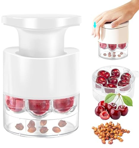 Cherry Pitter Push Type Cherry Corer Multiple New Cherrypitter Remover Tool Multifunction 7-Hole Cherries Stoner Remover Portable Easy Squeeze Cherryseed Removal Tool for Making Cherries Pie and Jam