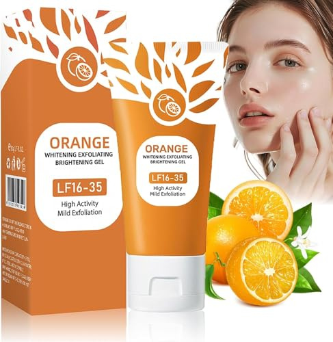 Orange Enzymes Exfoliating Brightening Gel, Deep Exfoliating Cleanser for Face and Body, Organic Peeling Scrub Gel, Deep Cleansing Moisturizing Facial Exfoliator for All Skin Types (1PC, 50ml)