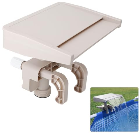 Ejoyous Pool Brunnen Waterfall for Above -ground Swimming Pool Spring Fountain Overflow Attachment Removable, PVC