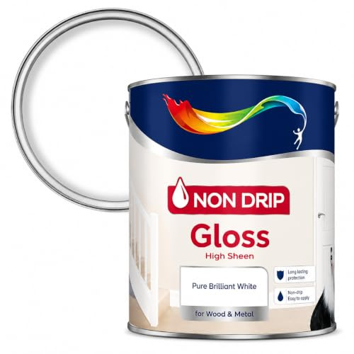 AXpower Inspirational Technology Empowering People Non Drip Gloss Paint 2.5L – White, High Shine Finish, Interior & Exterior Wood and Metal, Easy Application, Durable Long Lasting Gloss