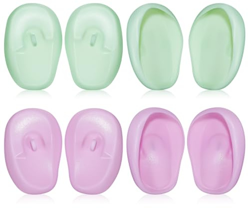 LALADEFIEE Silicone Ear Protectors Ear Covers 4 Pairs for Hair Dyeing and Heat Protection, Non-slip Suitable for Home Hair Dyeing and Salon Treatments