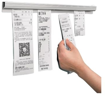Rechnungshalter, Bestellgreifer, Halter, Wandticket, Catering-Quittung, Selbstklebende Quittungen, Lasche aus Aluminiumlegierung, Schiene, Geldscheinstreifen(70x3.2x1.8cm)