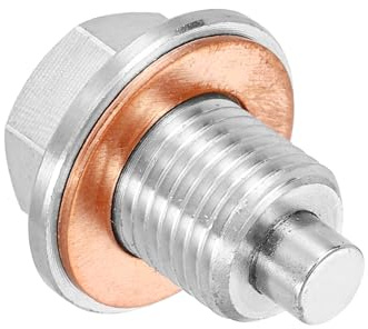 QUARKZMAN M12x1.25 Magnetischer Ölablassstopfen 25mm Länge Magnetischer Edelstahl Ölwanne Ablassschraube Mit Kupfer-Dichtscheibe Universelle Leckagesichere Ersatzteile