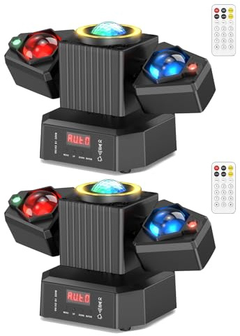 FODEXAZY 2 PCS 65W Moving Head LED mit Fernsteuerung,Mini Moving Head Stage Light RGBW LED Disco Licht Partylicht DMX512 Strobe für DJ Bar Geburtstag Disco Hochzeit Partykeller Bühnenlicht