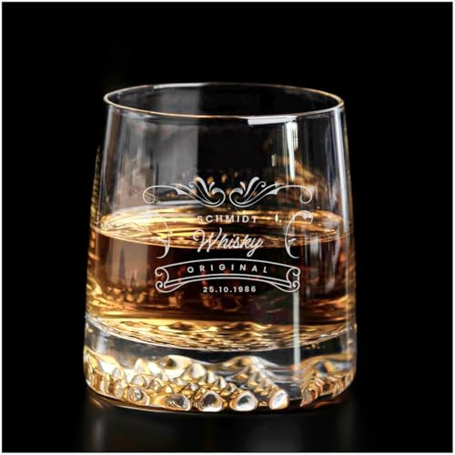 Hapies Personalisiertes Whiskyglas Mit Gravur Geburtstagsgeschenk Für Whisky Kenner Crystalline Glas 300 ml
