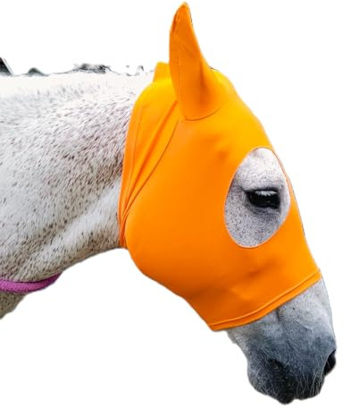 Maschera Anti Mosche Cavallo in Lycra con Orecchie – Traspirante ed Elasticizzata – Mod. Paddock/Trotto – 100% Made in Italy - SUN, DRAFT/XL