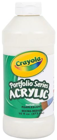 Crayola Portfolio Series 16-Ounce Acrylic Paint, Pearlescent Mixing Medium, Pint