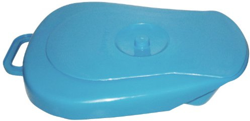 Medical Disability Aid Lightweight Slipper Bed Pan Portable Toilet Urinal with Lid in Blue