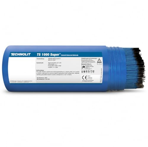 TECHNOLIT TS 1000 Super Fallnaht-Elektrode 2.5 x 350 mm | 1 kg | Rutilzellulose Umhüllung | Für Montage, Stahl- & Schiffbau | Schweißt durch Zink, Rost & Farbe | TÜV-geprüft | Zwangslagen
