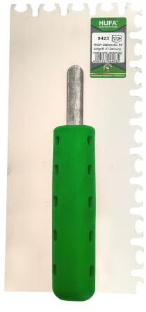Hufa Spezial Glättekelle Edelstahl 2K Griff 280x130mm HT Zahnung