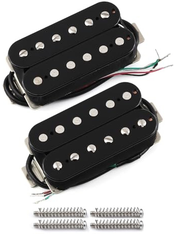 FLEOR - Juego de pastillas Humbucker de doble bobina Alnico 5 para cuello y puente de guitarra, negro