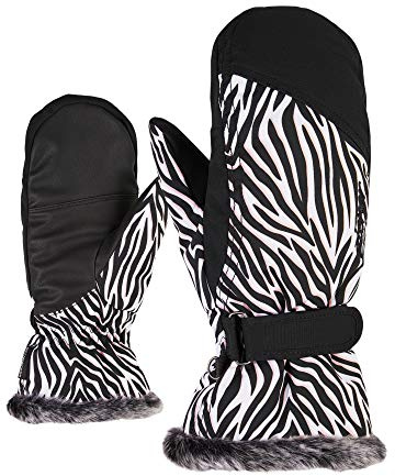 Ziener Damen KEM MITTEN lady glove Ski-handschuhe/Wintersport, , schwarz (wild zebra print), 7.5