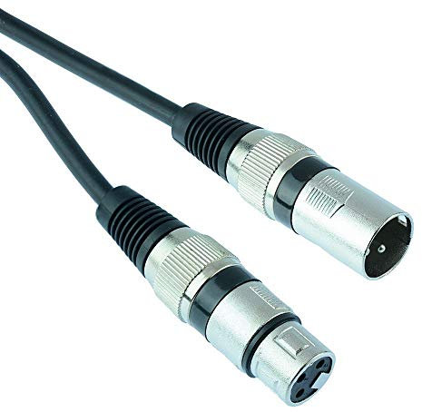 Switch Electronics Coloured Male XLR to Female XLR Microphone Lead Extension Cable (0.25m, Black)