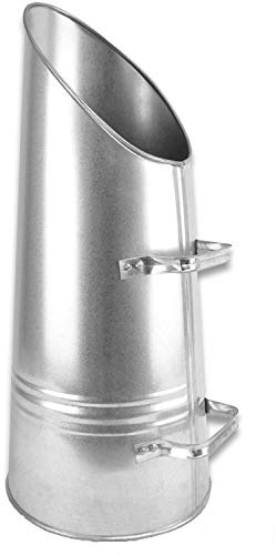Srendi® Heavy Duty Anthracite 23 Coal Hod, Bucket Coal Scuttle Black Bronze Galvanised High Quality for Fireplace Fire Side Option with Shovel and Poker (Glavnised Coal Hod)