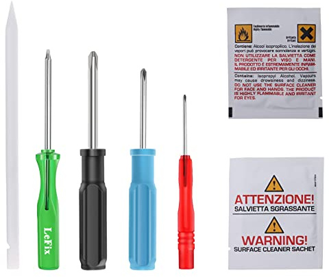 LeFix Kit d'outils de réparation 5 en 1 pour ordinateur portable, 4 tournevis, 1 crayon en plastique, 2 lingettes IPA, kit conçu pour ordinateur portable Dell Razer