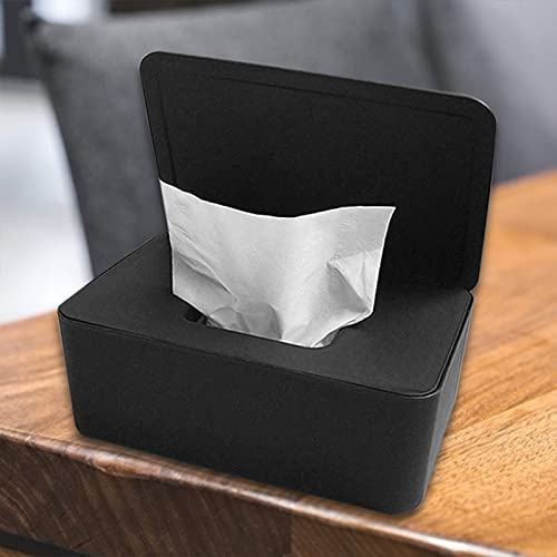 Feuchttücher Box, Feuchttücher Box Baby Feuchttücherbox Mit Dichtungsgummi Versiegeltes Design Staubdicht Effizienter Schützen Feuchtes Toilettenpapier, Für Zuhause Und Büro (Schwarz01)